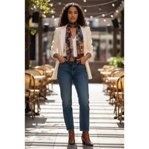 Contemporaine Women's Floral Satin Scarf Multicolor Fall Accessory rectangle